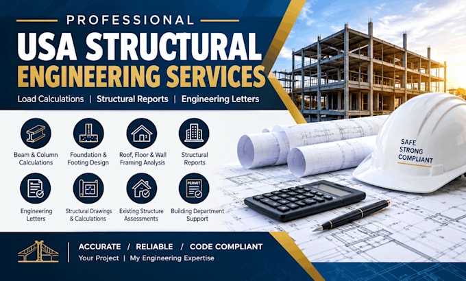 usa structural load calculation, structural engineer report, engineering letter