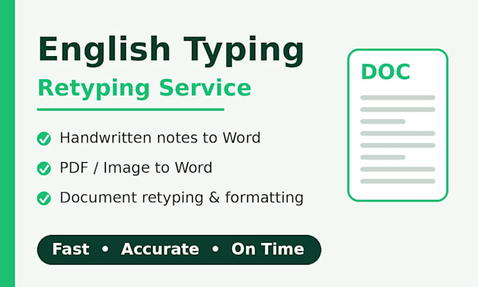 do fast and accurate english typing and retype documents