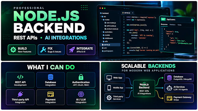 build nodejs backends rest apis and ai integrations