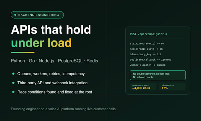 build a backend API in python go or node js