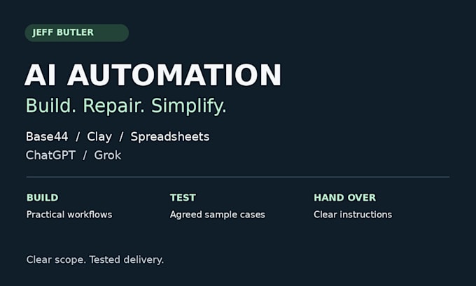build or fix ai automations with base44 clay and spreadsheets