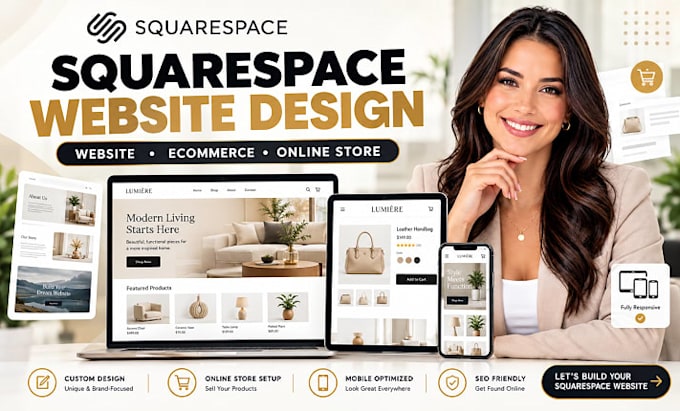 create squarespace website design or squarespace online store