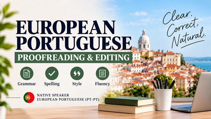 proofread and edit your portuguese european text
