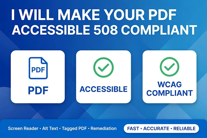 make your PDF accessible and 508 compliant wcag remediated