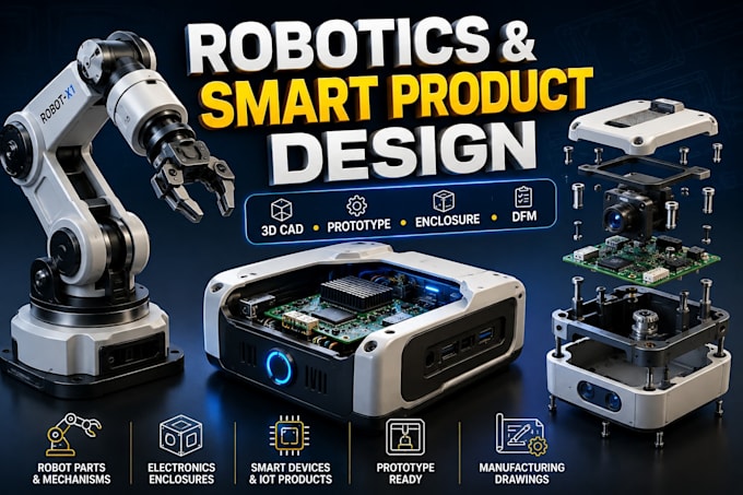 design robotics, smart products, electronics enclosures and prototypes