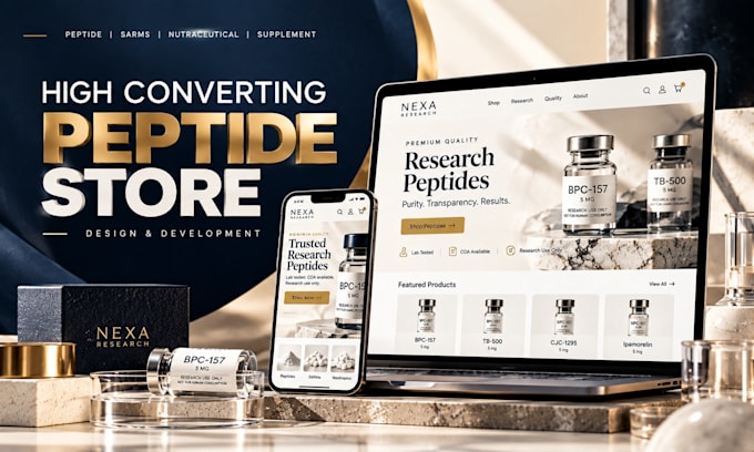 build research peptide website peptide store woocommerce peptide website