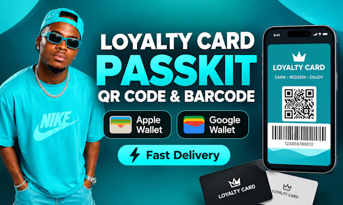 design custom loyalty card passkit qr code barcode apple wallet google wallet