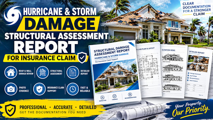 do a hurricane storm damage structural assessment report for insurance claim