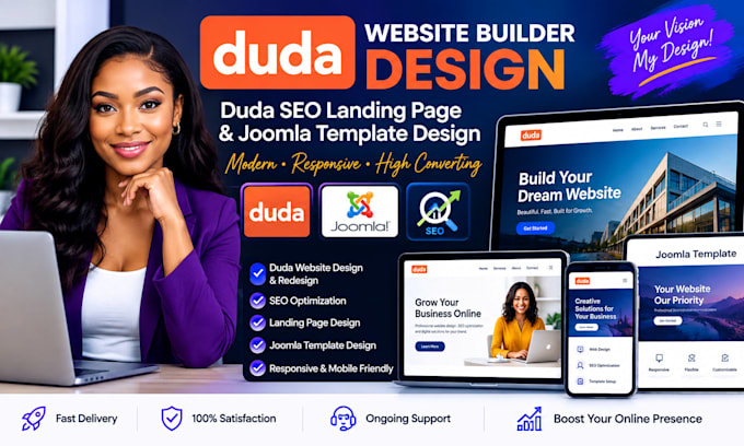 build duda website builder design duda seo landing page joomla template design