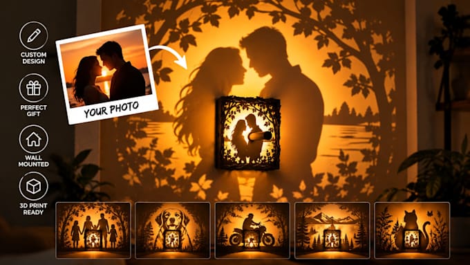design a custom shadow projection lamp for 3d printing