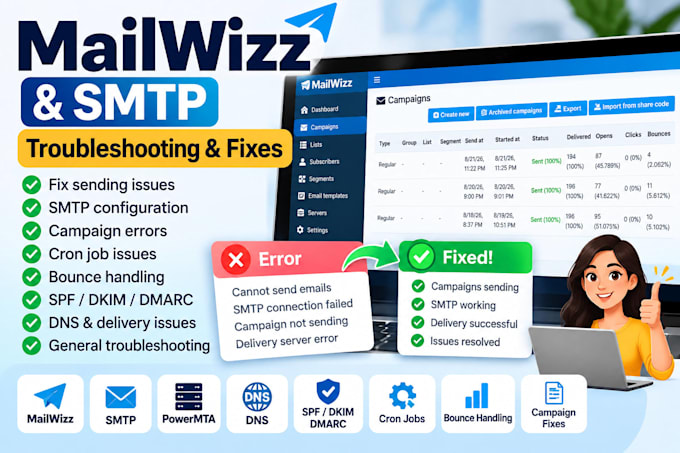 troubleshoot and fix mailwizz and SMTP issues