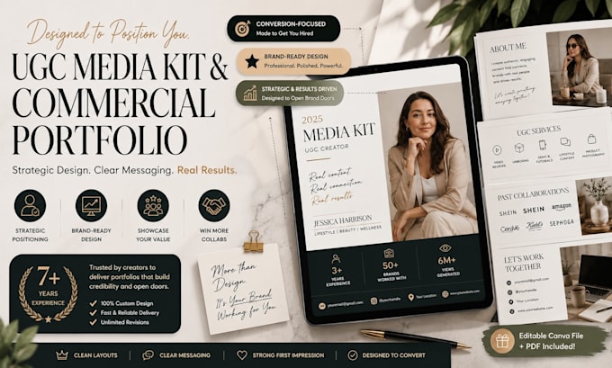 design conversion focused ugc media kit, commercial creator portfolio