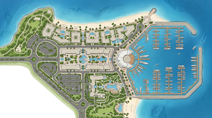 design marina master plan and waterfront development layout