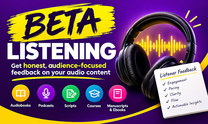 beta listen audiobook, podcast, script, course, manuscript or ebook