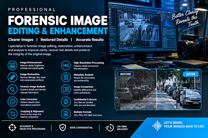 perform forensic image and audio enhancement restoration and analysis