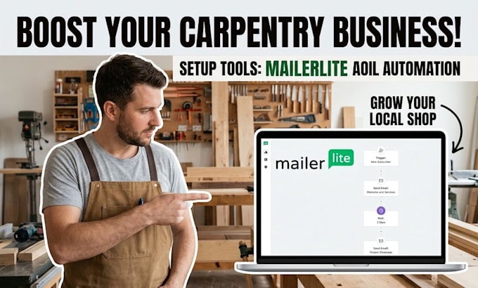 build carpenter local shop mailerlite email marketing  automation setup tools