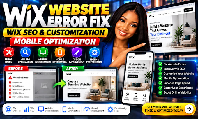 fix wix website errors wix SEO wix website customization mobile optimization