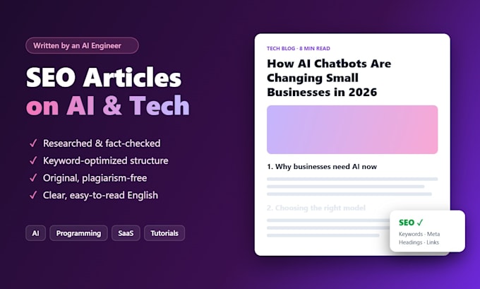 write SEO blog articles on ai, tech and programming