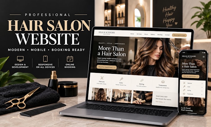 design a hair salon website with online booking