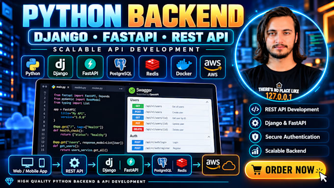 develop python django fastapi rest apis as a backend developer