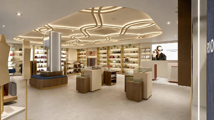 draft 2d layout for retail store interior,shopfront 3d visual,supermarket render