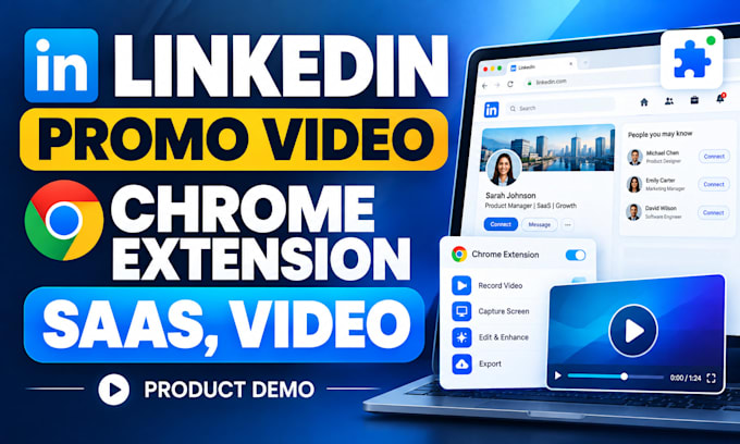 create linkedin prmo video chrome extension, and browser extension saas videos