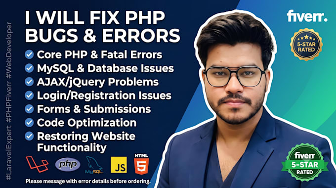 fix PHP bugs and errors in your website