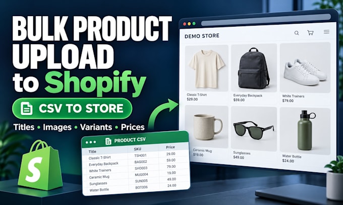 bulk upload your products to shopify from a google sheet
