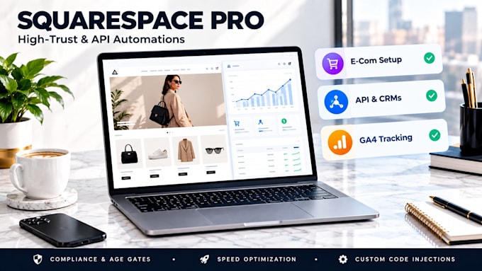 design a high trust squarespace store with API compliance