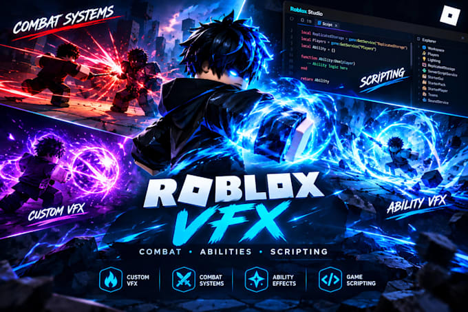 create custom roblox vfx, combat systems and ability effects