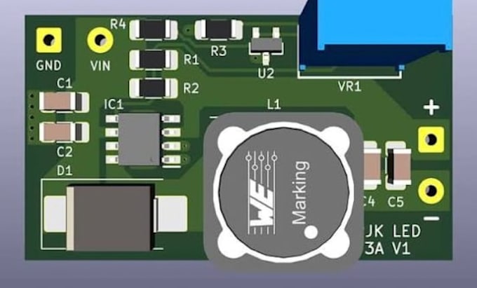 design power electronics circuit schematic and high current pcb layout