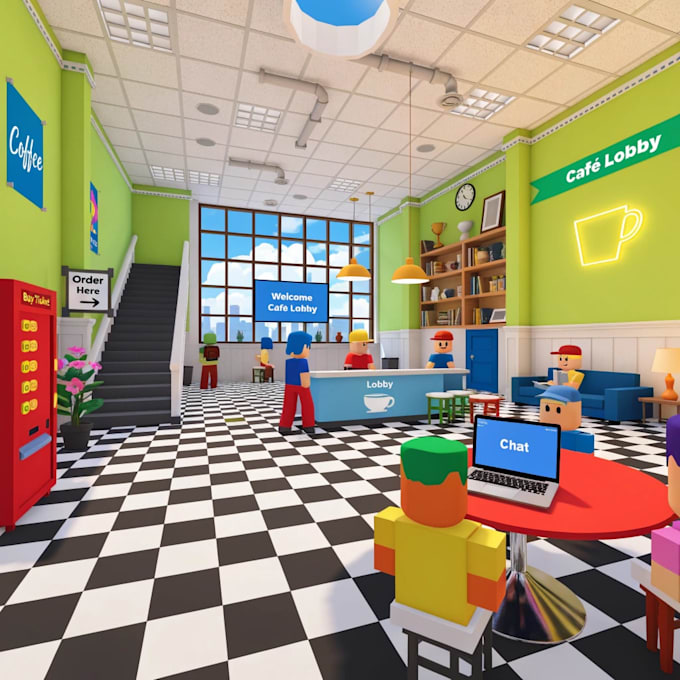 make build a high quality roblox lobby, cafe, or custom map
