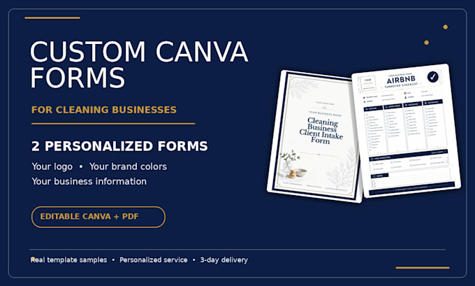 customize canva forms and checklists for your cleaning business