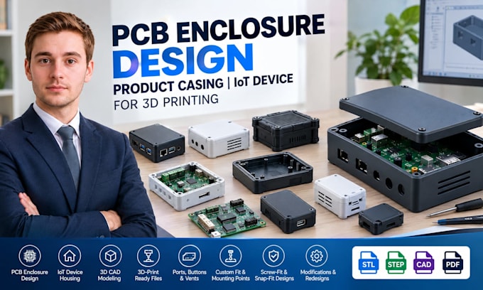 pcb enclosure design product casing iot device for 3d printing