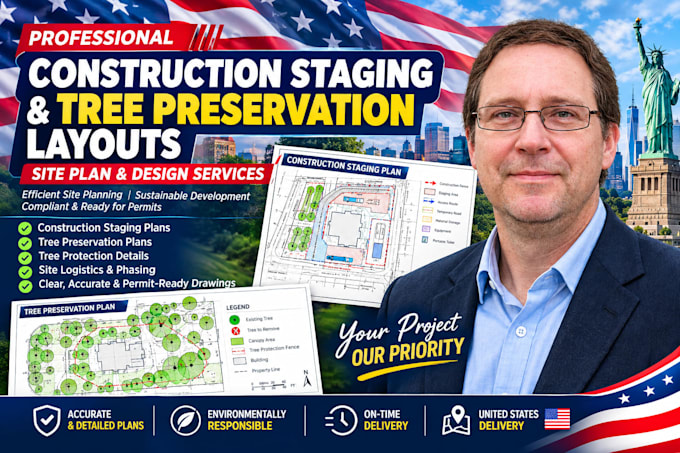 design construction staging and tree preservation layouts