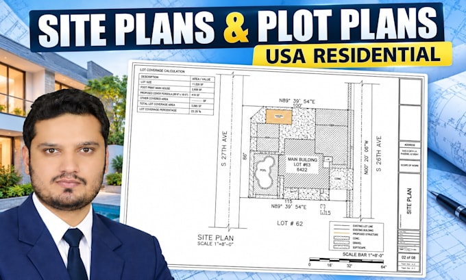 draw professional site plans and plot plans for USA permits