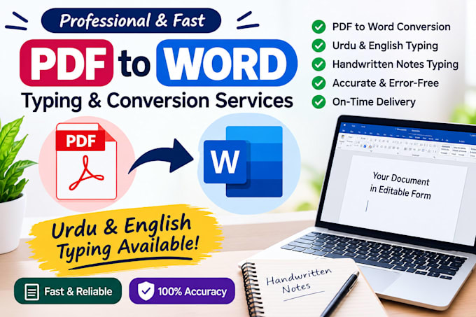 convert PDF to word and type handwritten notes