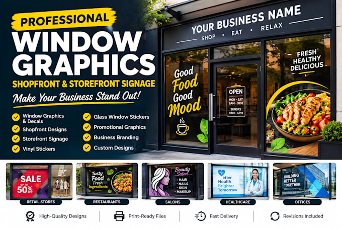 design professional window graphics, shopfront and storefront signage