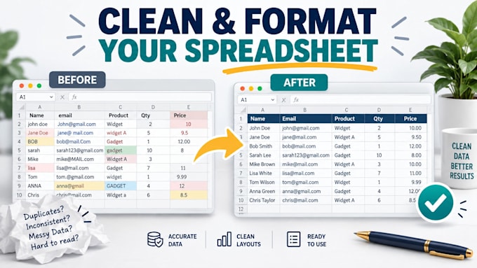 clean and format your excel or CSV product data
