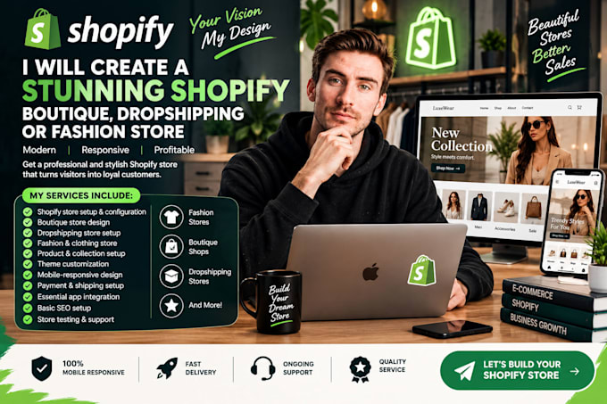 create a premium shopify boutique, or fashion store
