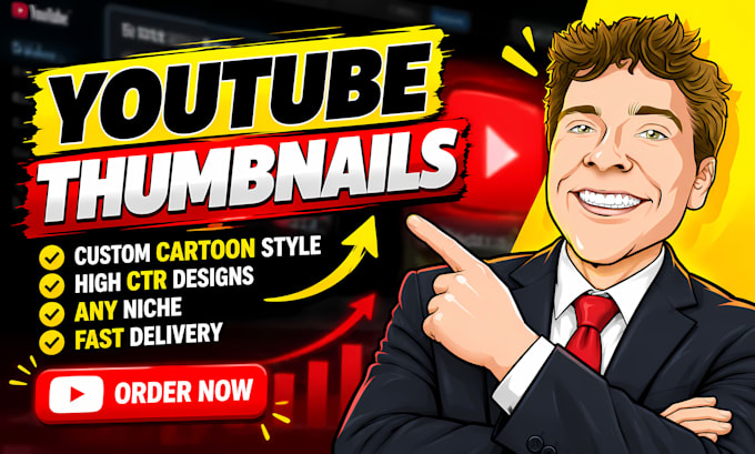 design custom cartoon youtube thumbnails