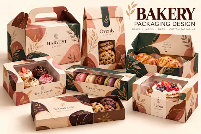 design bakery packaging cake box cookie box, pastry box, bakery box, dessert box