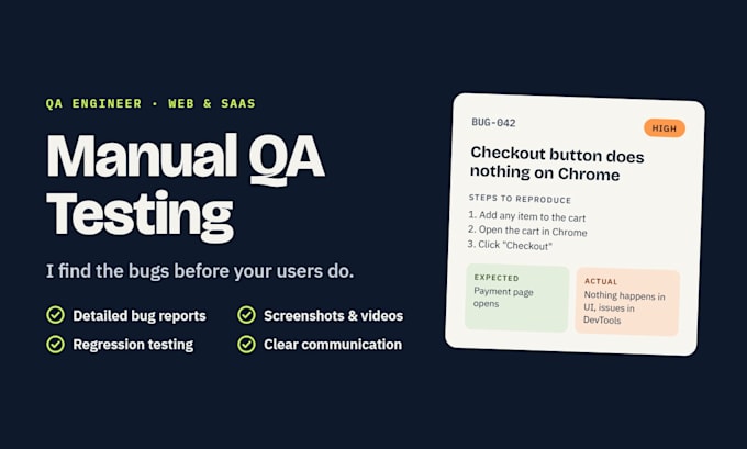 be your detail oriented QA tester for websites and web apps