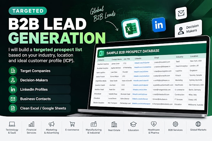 build targeted b2b lead lists and prospect research