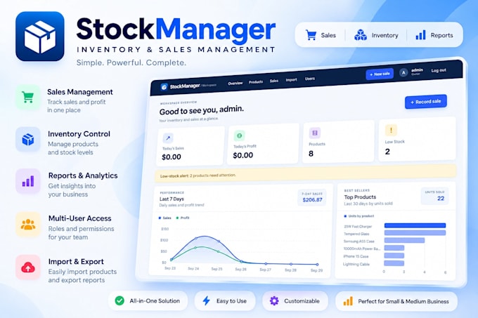 customize and deploy inventory and sales tracking software
