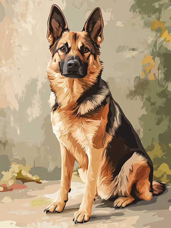 draw pet portrait, vector portrait, animal illustration