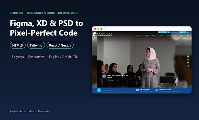 convert figma to html, figma to react, figma to next js, psd to html, tailwind