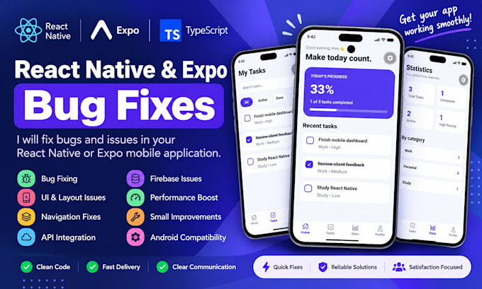 fix bugs in your react native and expo app