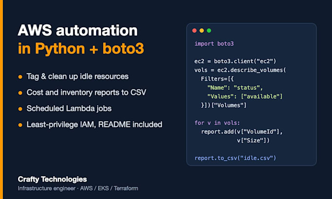 write a python boto3 script to automate your AWS task