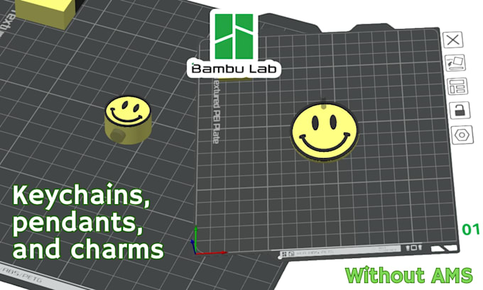 design a simple 3d model for a keychain or charm